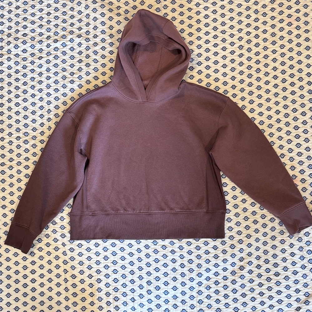 Xersion maroon brown cropped hoodie Small